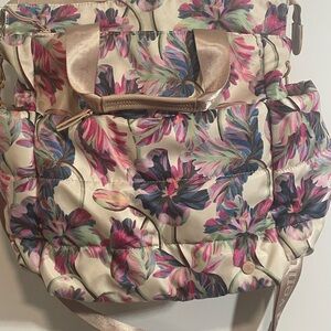 Floral Women's Bag with Gold Accents